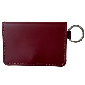 Jon Hart Design ID Wallet Unisex Red Leather Keychain Minimalist Luxury Travel